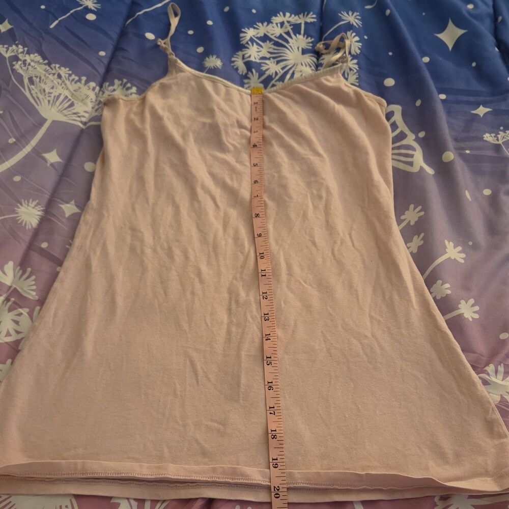 Ambiance Apparel Light Pink Adjustable Strap Camisole 95% Cotton Size L Tank Top